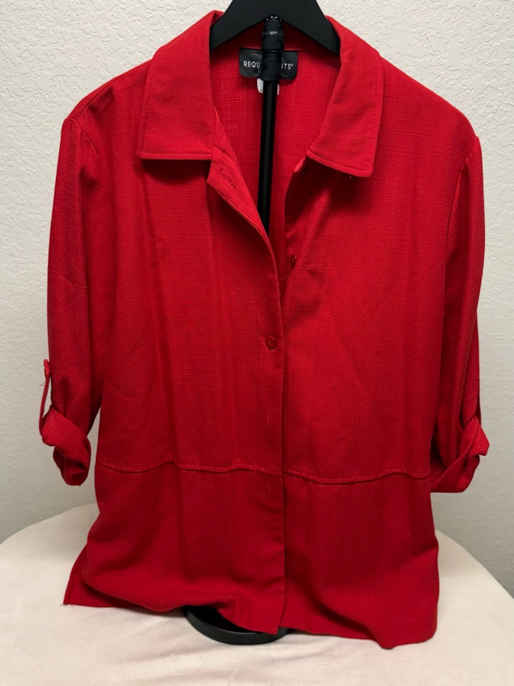 Requirements Red Knit Shirt/Jacket  with Signature Label